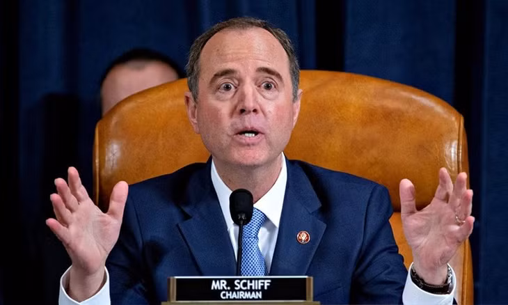 Chủ tịch Ủy ban Tình báo Hạ viện Mỹ Adam Schiff tại phiên điều trần trong điều tra luận tội Trump ở Washington hôm 21/11. Ảnh: Reuters.
