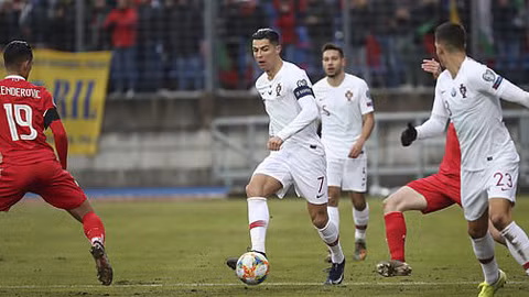 Ronaldo thi đấu rất nỗ lực ở trận đấu này.