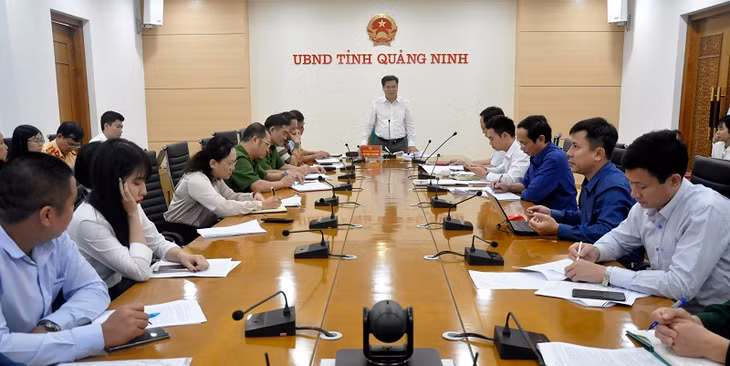 Đồng chí Bùi Văn Khắng, Phó Chủ tịch UBND tỉnh chỉ đạo cuộc họp. 