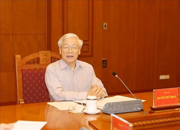 Tổng Bí thư, Chủ tịch nước Nguyễn Phú Trọng chủ trì cuộc họp của Thường trực Ban Chỉ đạo Trung ương về phòng, chống tham nhũng. Ảnh: TTXVN