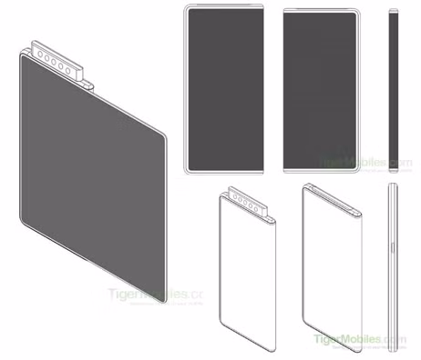Ý tưởng smartphone gập mới của Xiaomi mi. Ảnh: TigerMobiles.
