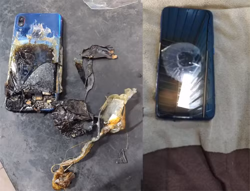 Điện thoại Redmi Note 7S bốc cháy tại Ấn Độ. 