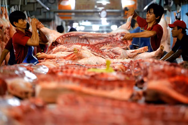 Một cơ sở giết mổ lợn. Ảnh: Ngọc Dương