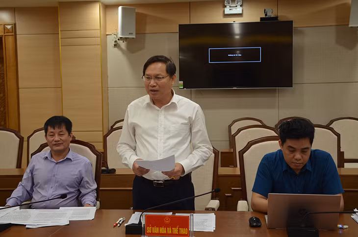 Lãnh đạo Sở Văn hóa - Thể thao phát biểu tại buổi làm việc.