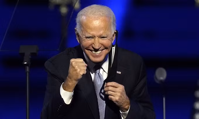 Joe Biden phát biểu ở Wilmington, Delaware, hôm 7/11. Ảnh: AP. 
