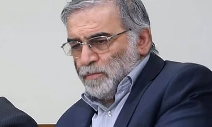 Nhà khoa học Mohsen Fakhrizadeh trong buổi gặp mặt với lãnh đạo tối cao Iran Ayatollah Ali Khamenei hồi tháng 2/2019. Ảnh:WANA.