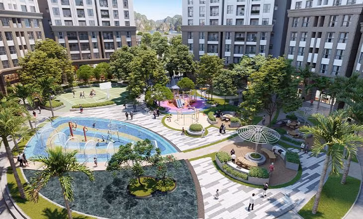 Khuôn viên xanh với hệ thống tiện ích đẳng cấp.