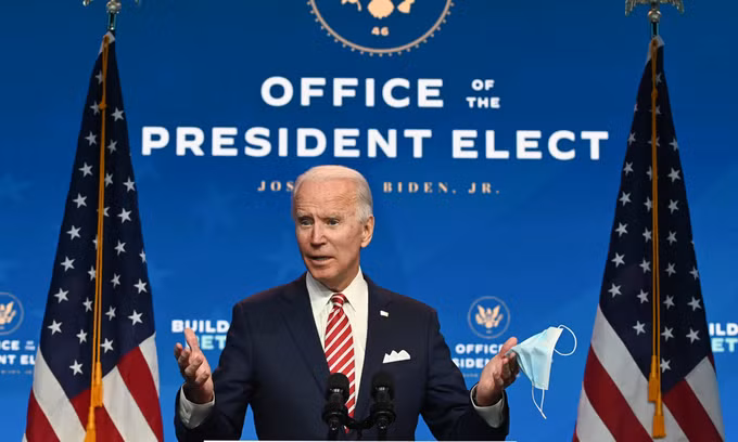 Joe Biden phát biểu tại Wilmington, bang Delaware hôm 16/11. Ảnh: AFP.