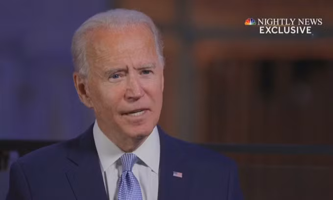 Tổng thống đắc cử Mỹ Joe Biden trả lời phỏng vấn hôm 24/11. Ảnh: NBC.