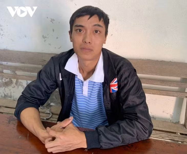 Đối tượng Trương Đức Quốc tại cơ quan điều tra