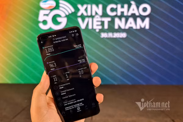 Tốc độ 5G thử nghiệm thương mại tại Việt Nam hiện đã lên tới 1Gbps.