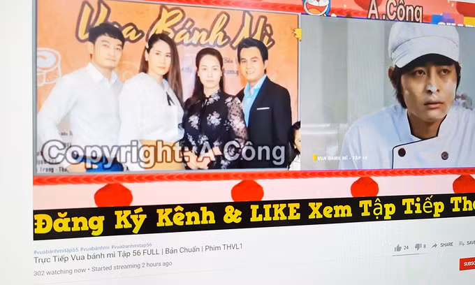 Nhiều kênh YouTube sử dụng thủ thuật để lách vấn đề bản quyền thu hút hàng trăm người xem cùng lúc. Ảnh: Lưu Quý.