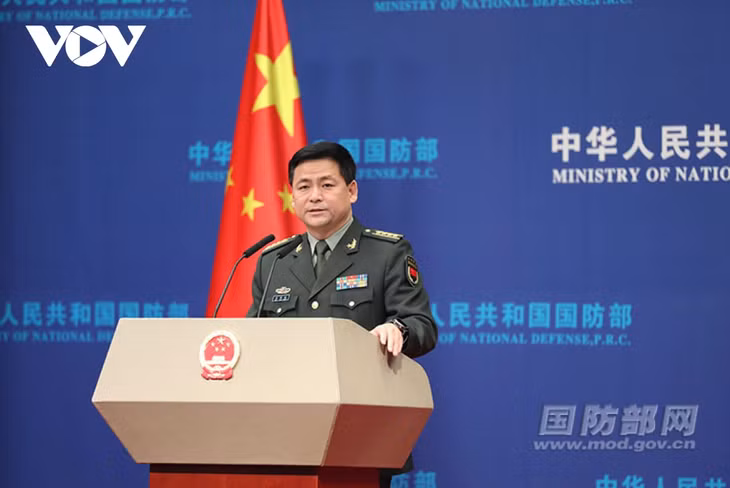 Người phát ngôn Bộ Quốc phòng TQ Nhậm Quốc Cường. Nguồn Bộ Quốc phòng TQ
