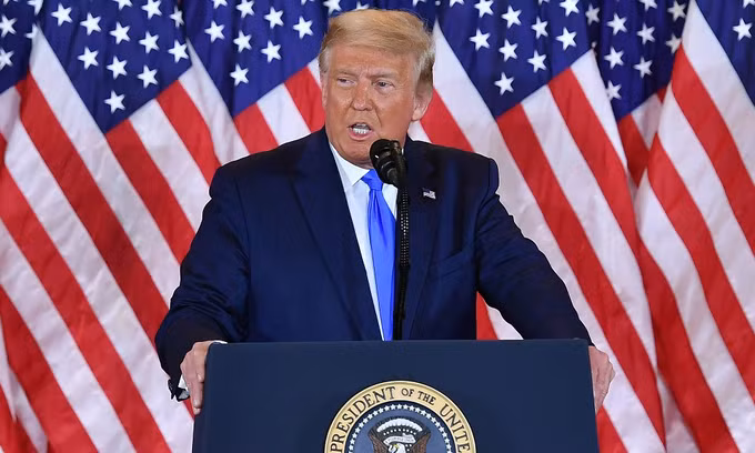 Tổng thống Mỹ Donald Trump phát biểu tại Nhà Trắng hôm 4/11. Ảnh: AFP.