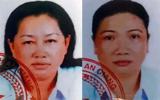Nguyễn Thị Kim Hạnh (trái) và Lê Thị Bạch Vân. Ảnh: An Phú