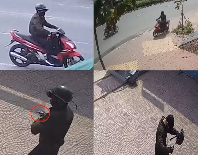 Camera ghi hình tên cướp tẩu thoát. Ảnh: Công an Bình Dương