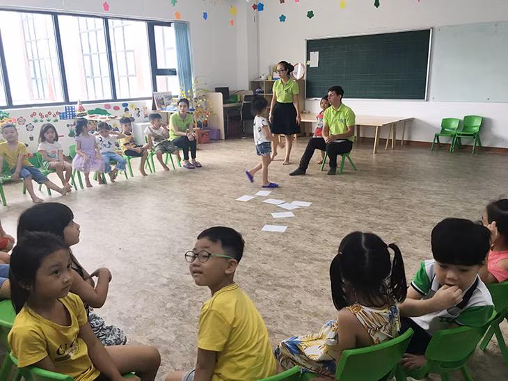 Giờ học của học sinh trường Mầm non Ngôi sao xanh