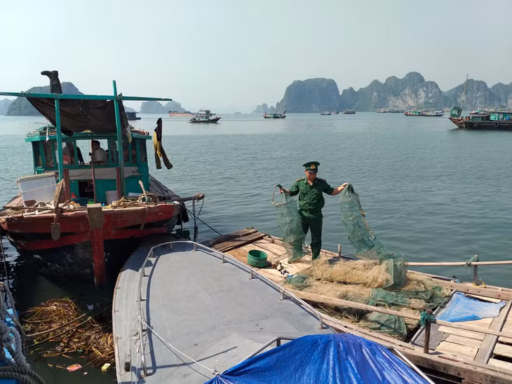 Hải đội 2 Biên phòng bắt giữ, xử lý 16 tàu khai thác thủy sản mang tính hủy diệt