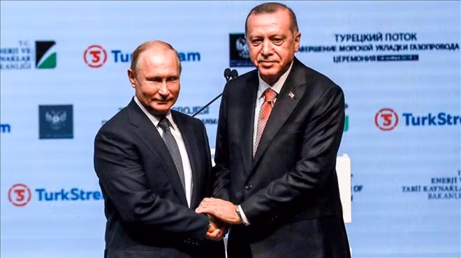 Tổng thống Thổ Nhĩ Kỳ Recep Tayyip Erdogan và người đồng cấp Nga Vladimir Putin tại lễ khánh thành tuyến đường ống dưới biển thuộc dự án đường ống khí đốt tự nhiên TurkStream. (Nguồn: aa.com.tr)