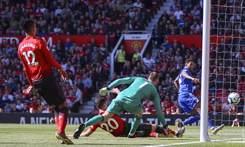 Man Utd nhận trận thua muối mặt ở vòng cuối Ngoại hạng Anh. Ảnh: AFP.