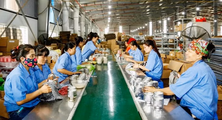 Công nhân làm bộ phận đóng gói