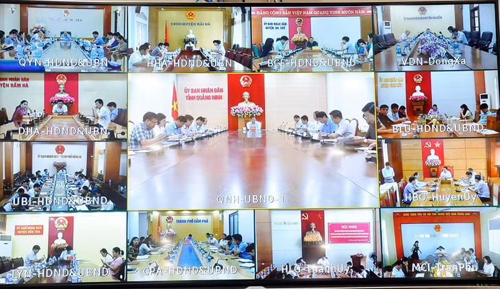 Các địa phương tham gia hội nghị trực tuyến.