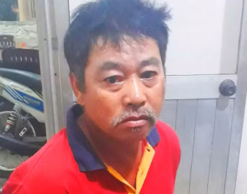 Nghi phạm tại cơ quan công an. Ảnh: Thúy Phượng.