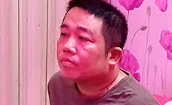 Luân Em lúc bị bắt. Ảnh: Công an cung cấp.