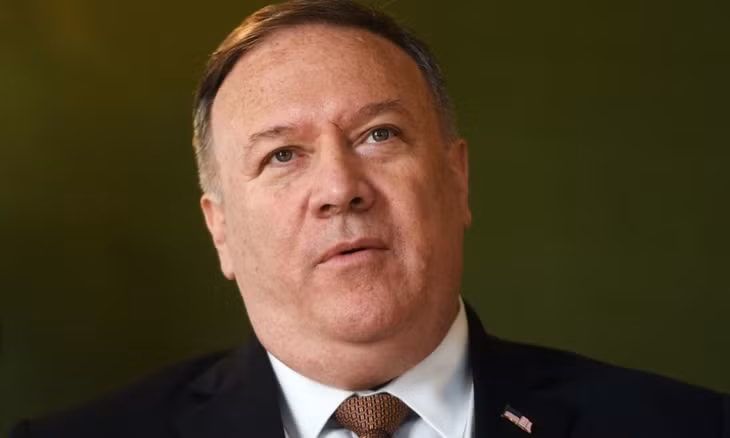 Ngoại trưởng Mỹ Mike Pompeo tại London, Anh, hôm 21/7. Ảnh: AFP.