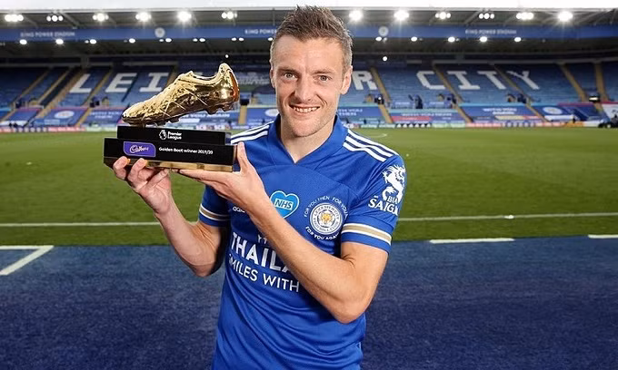  Vardy trở thành vua phá lưới Ngoại hạng Anh ở tuổi 33. Ảnh: LCFC.