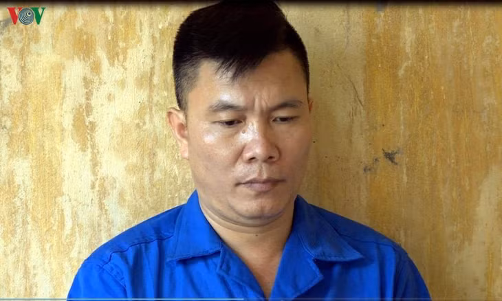 Đối tượng Nguyễn Xuân Biển tại cơ quan điều tra.