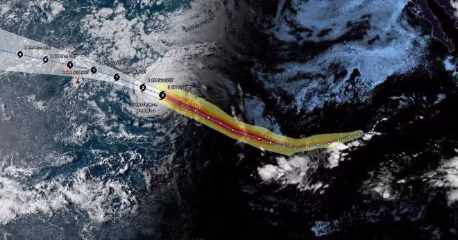 Bão Douglas chuẩn bị đổ bộ vào Hawaii. (Ảnh: CBS News)
