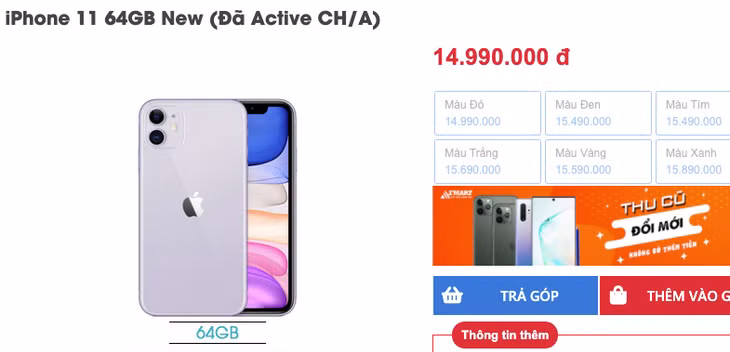 iPhone 11 bản Trung Quốc được nhiều cửa hàng xách tay bán với giá thấp hơn cả triệu đồng so với hàng Mỹ và hàng chính hãng.