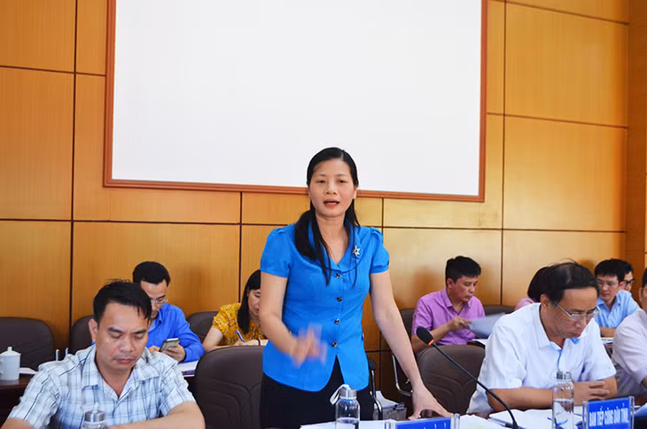 Đại diện Ban Nội chính Tỉnh ủy tham gia ý kiến tại buổi làm việc.