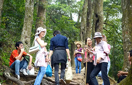 Du khách hành hương về Yên Tử. Ảnh: Phạm Học