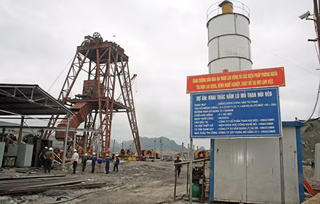 Dự án đầu tư xây dựng công trình khai thác hầm lò mỏ than Núi Béo được triển khai thi công đảm bảo tiến độ.
