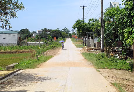 Con đường thôn 5, xã Quảng Minh (Hải Hà) được cứng hoá từ sự đóng góp rất tích cực của người dân trong thôn.