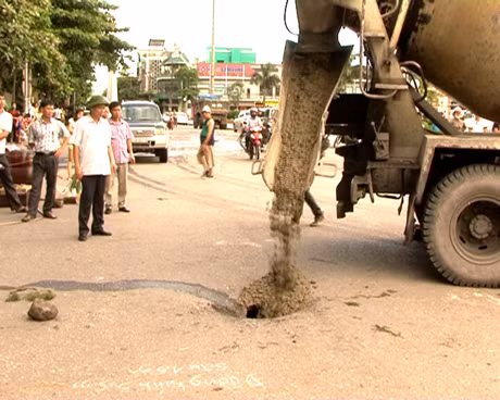Xe Bê tông tươi đã được huy động để khắc phục