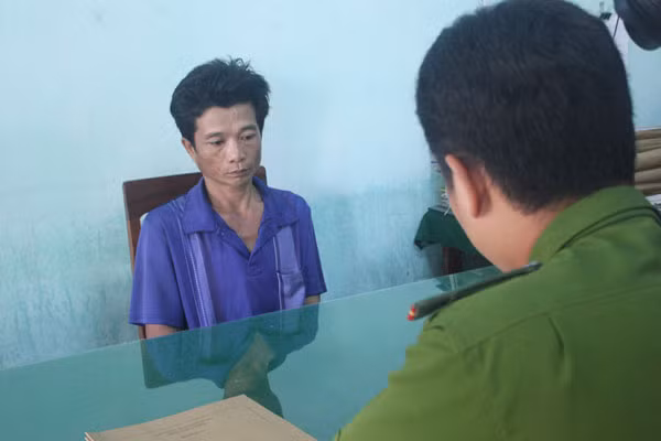 Ông Thới tại cơ quan điều tra.