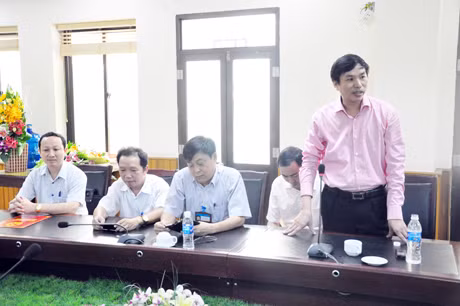 Tân Phó Giám đốc Sở Khoa học và Công nghệ Hoàng Vĩnh Khuyến phát biểu tại buổi ra mắt.