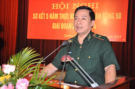 Thiếu tướng Phạm Sóng Hồng, Phó Tư lệnh BĐBP Việt Nam phát biểu chỉ đạo tại hội nghị.