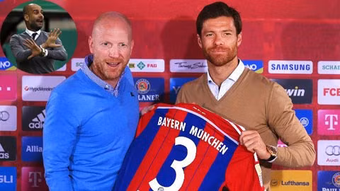 Việc mua về Xabi Alonso có thể khiến HLV Pep Guardiola (ảnh nhỏ) làm mất lòng các trụ cột tại Bayern 