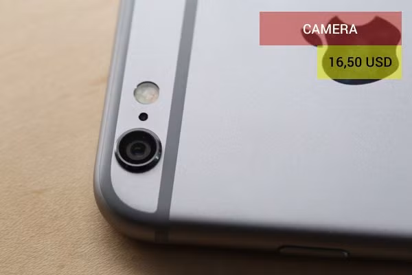 Chi phí phần linh kiện camera trên iPhone 6 là 16,5 USD. Mặc dù sở hữu tính năng chống rung quang học (trên iPhone 6 chỉ có camera chống rung kỹ thuật số), Apple chỉ mất thêm đúng 1 USD chi phí cho camera trên iPhone 6 Plus so với iPhone 6.