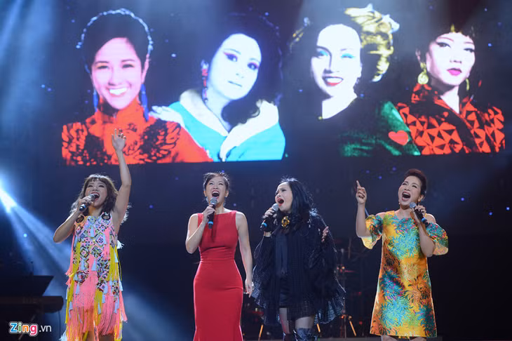 Hà Trần, Hồng Nhung, Thanh Lam, Mỹ Linh (từ trái qua) là những giọng ca được báo chí và người hâm mộ gọi với danh xưng 