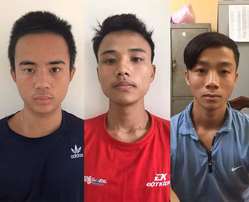 Các đối tượng Tuấn, Uy và Thống tại cơ quan điều tra.