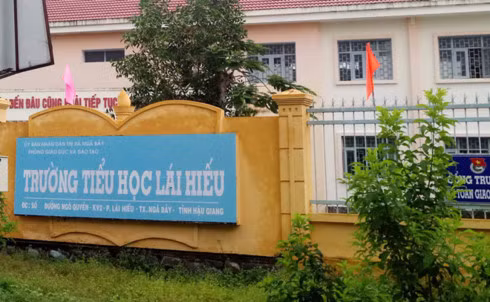 Tiểu học Lái Hiếu là một trong hai trường có học sinh uống sữa miễn phí tại thị xã Ngã Bày, Hậu Giang.