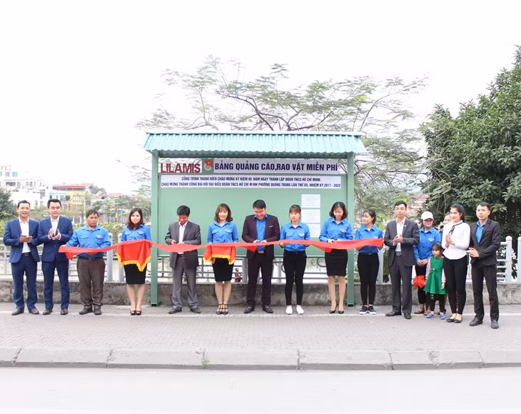 Khánh thành biển quảng cáo, rao vặt miễn phí của Đoàn Thanh niên phường Quang Trung