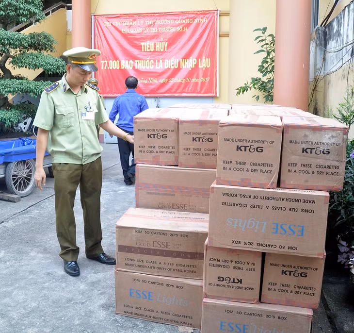  số thuốc lá do Đội QLTT số 14 bắt giữ
