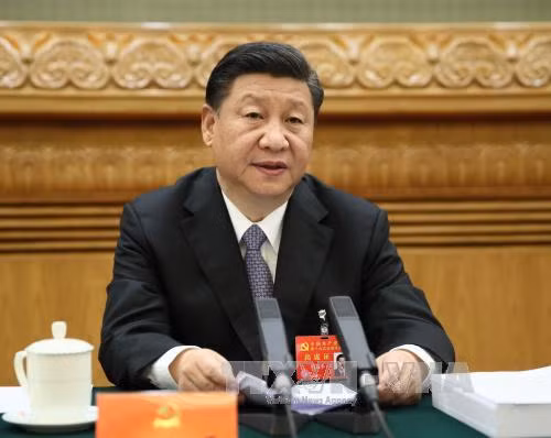 Chủ tịch Trung Quốc Tập Cận Bình phát biểu tại một phiên họp của Đại hội Đảng Cộng sản XIX, ngày 23/10. Ảnh: THX/TTXVN