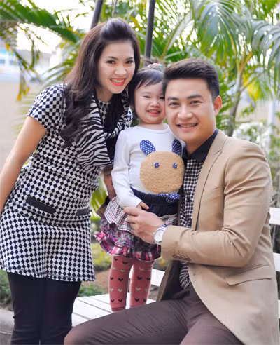 Gia đình nhỏ của diễn viên Tiến Lộc.